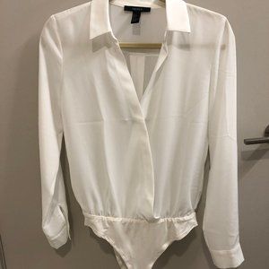 White Collar Bodysuit Never Worn Size S
